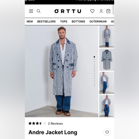ORTTU Andre Jacket blue one size loose fit New - Picture 3 of 8
